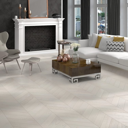 Паркет ёлка Gran Parte Французская ёлка 018 Бианко Бианко 15х150х460 - фото 2