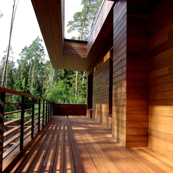 Террасная доска  Тик фасадная 145 см Тик фасадная 145 см 19х145х1000-1400 - фото 2