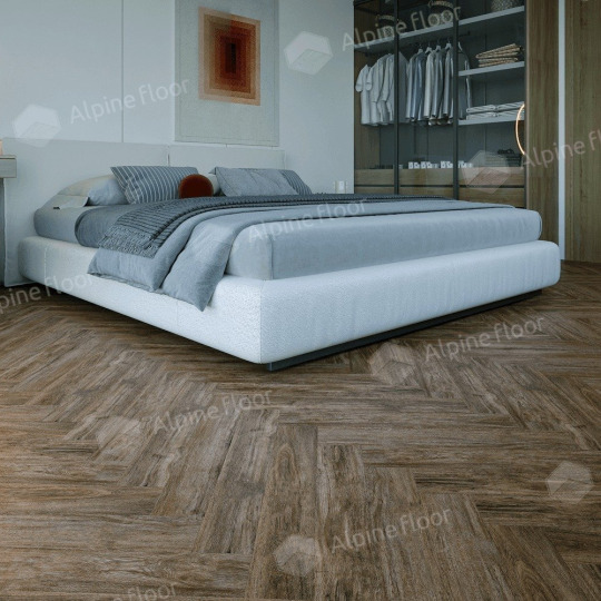 Ламинат Alpine Floor Herringbone 8 Pro Herringbone 8 Pro Дуб Бордо LF102-10 - фото 4