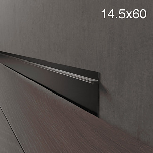 Плинтус Luxury Wood Decor Invisible™  Скрытый чёрный муар / RAL 9005 80мм