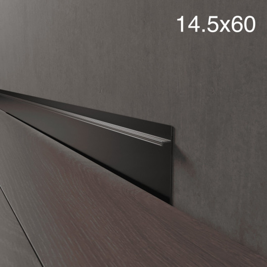 Плинтус Luxury Wood Decor Invisible™ Скрытый чёрный муар / RAL 9005 - фото 1