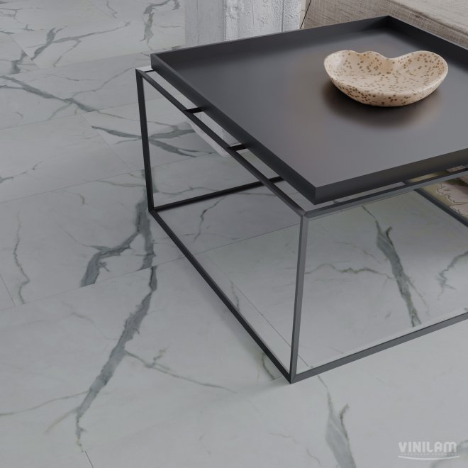 Кварц виниловый ламинат Vinilam Ceramo Stone 87999 Греческий Мрамор - фото 1