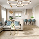 Паркет ёлка Esta Parket Chevron 25002 Ash Chevron Elegant Frost Ivory Pores - 1
