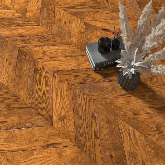 Паркет ёлка Gran Parte Французская ёлка 032 Амаретто Амаретто 15х150х460 - фото 1