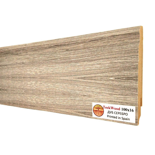 Плинтус TeckWood Цветной 100х16 Дуб Серебро (Oak Silver) - фото 2