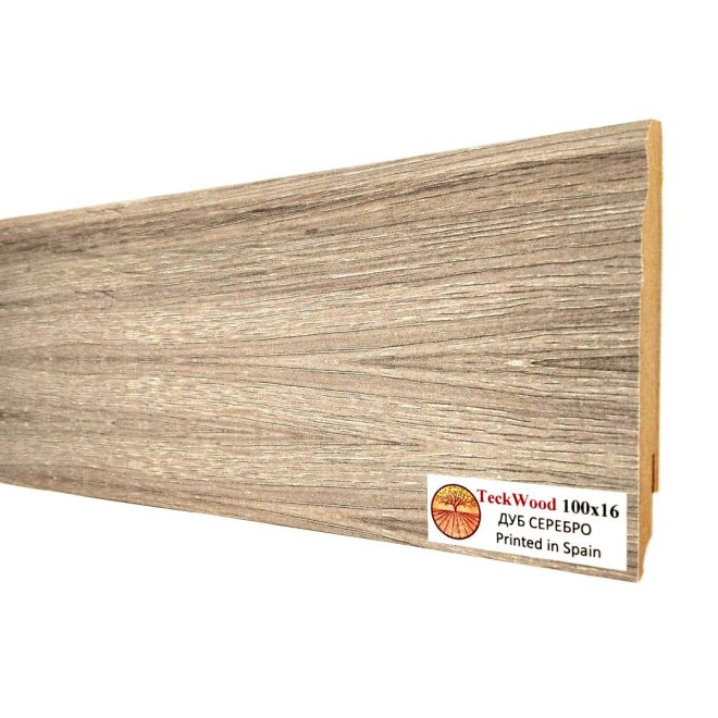 Плинтус TeckWood Цветной Дуб Серебро (Oak Silver) - фото 2
