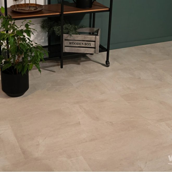 Кварц виниловый ламинат Vinilam Ceramo Stone Glue 71615 Бетон Белый клеевой - фото 6