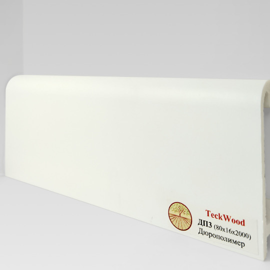 Плинтус TeckWood Дюрополимер Белый ДП3 - фото 1