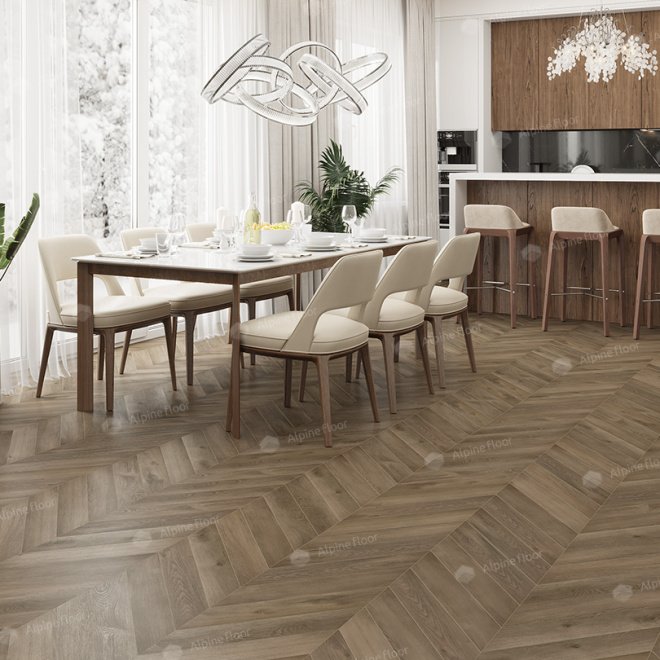 Кварц виниловый ламинат Alpine Floor Chevron Alpine ECO 18-4 Дуб Насыщенный - фото 2