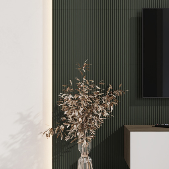 Стеновые панели Ликорн Полосы Оливковый - фото 1