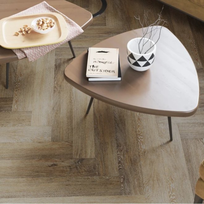Кварц виниловый ламинат Vinilam Parquet Herringbone Glue GD11377 Паркет Тусон клеевой - фото 4