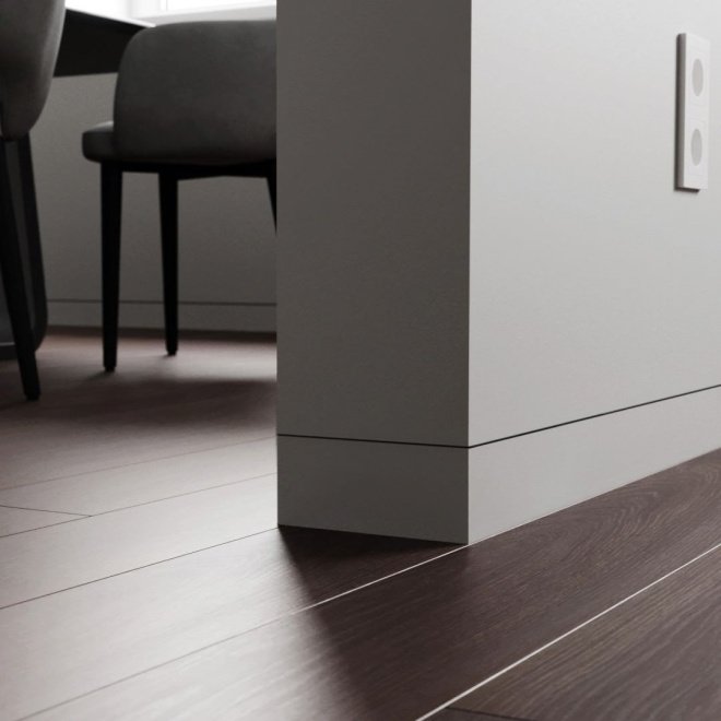 Плинтус Luxury Wood Decor Invisible™ Скрытый чёрный муар / RAL 9005 - фото 6