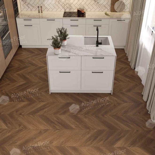 Кварц виниловый ламинат Alpine Floor Chevron Alpine ECO 18-13 MC Дуб Коричневый

5 мм - фото 4