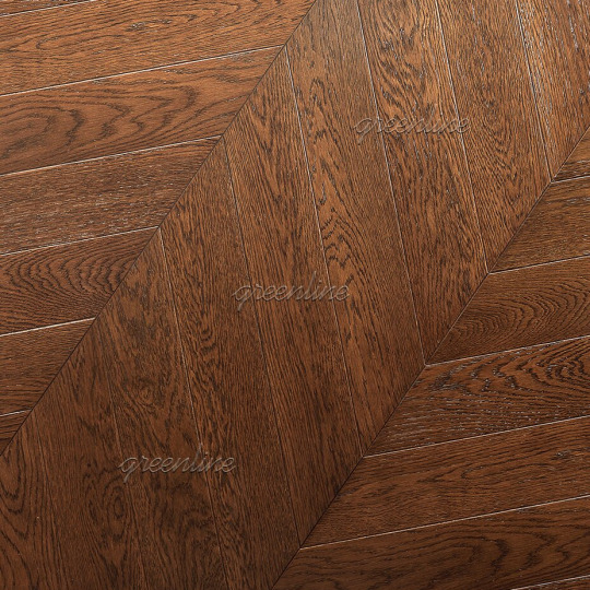 Паркет ёлка Greenline  130 Дуб Леон французская 130 Дуб Леон французская 15х110х590 - фото 1