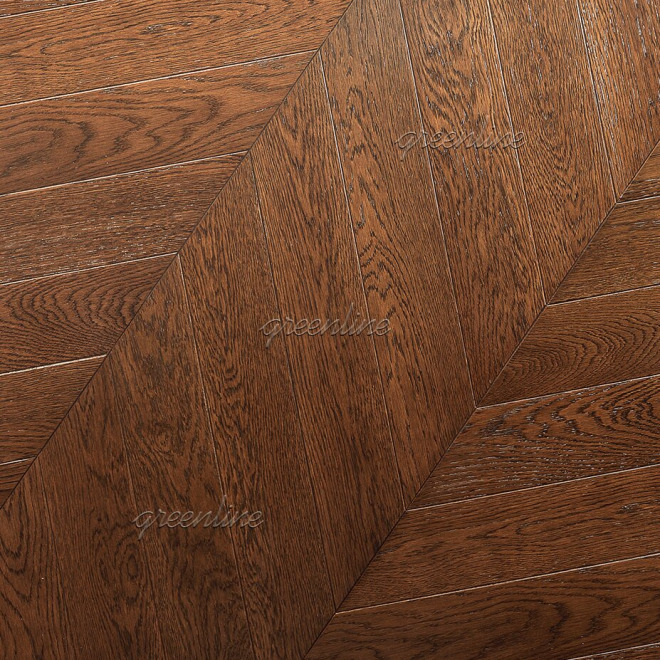 Паркет ёлка Greenline  130 Дуб Леон французская 130 Дуб Леон 15х125х600 - фото 1