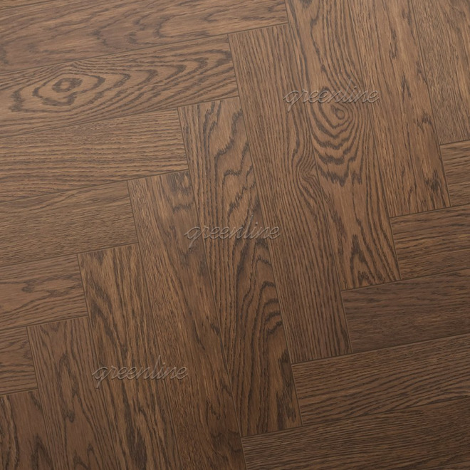Паркет ёлка Greenline  822 Дуб Нейтрон английская 822 Дуб Нейтрон английская 15х110х600 - фото 1