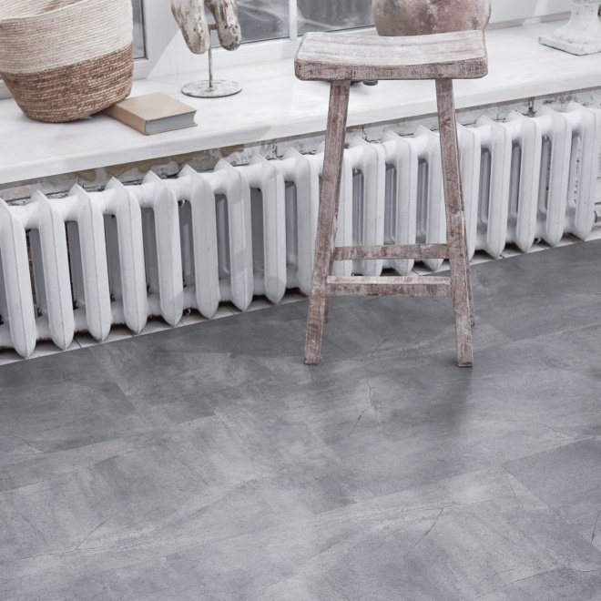 Кварц виниловый ламинат Vinilam Ceramo Stone Glue 61602 Серый Бетон клеевой - фото 18