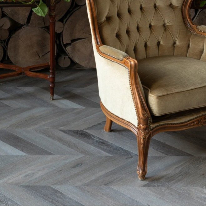 Кварц виниловый ламинат Vinilam Parquet Chevron Glue RI444515CL4 Шеврон Легран клеевой - фото 3