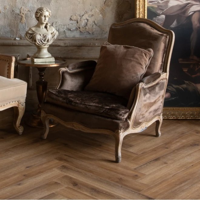 Кварц виниловый ламинат Vinilam VinilPol Herringbone 9933 Паркет Франческо - фото 6