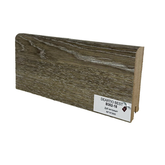 Плинтус DeArtio В302-18 Дуб антрацит от 16 мм  - фото 1