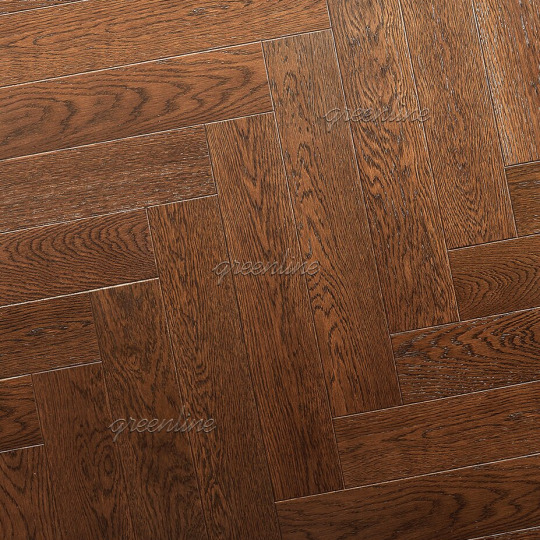 Паркет ёлка Greenline  130 Дуб Леон английская 130 Дуб Леон английская 15х110х600 - фото 1