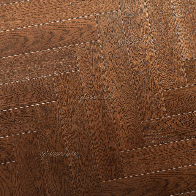 Паркет ёлка Greenline  130 Дуб Леон английская 130 Дуб Леон английская 15х110х600 - фото 1