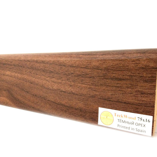 Плинтус TeckWood Цветной 100х16 Темный орех (Dark Walnut) - фото 1