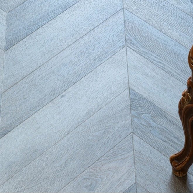 Кварц виниловый ламинат Vinilam Parquet Chevron Glue RI444515CL4 Шеврон Легран клеевой - фото 1