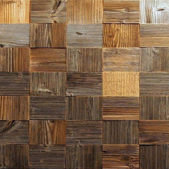 Стеновые панели Flitch Деревянная плитка Шашки Шашки 5-10х100х100 - фото 5