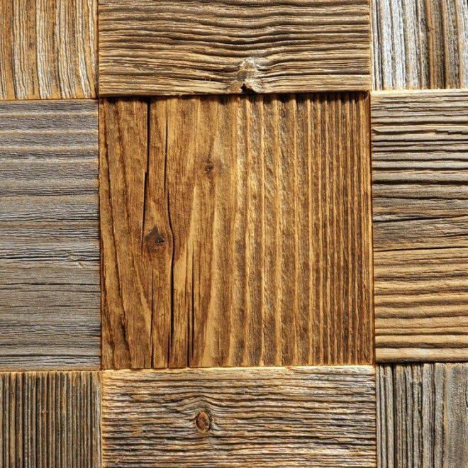 Стеновые панели Flitch Деревянная плитка Шашки Шашки 5-10х100х100 - фото 1