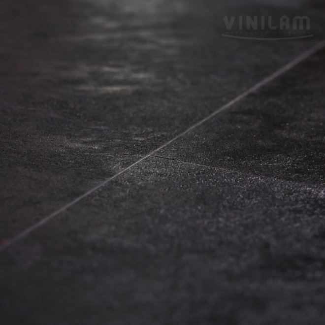 Кварц виниловый ламинат Vinilam Ceramo Stone Glue 61607 Сланцевый Черный клеевой - фото 6