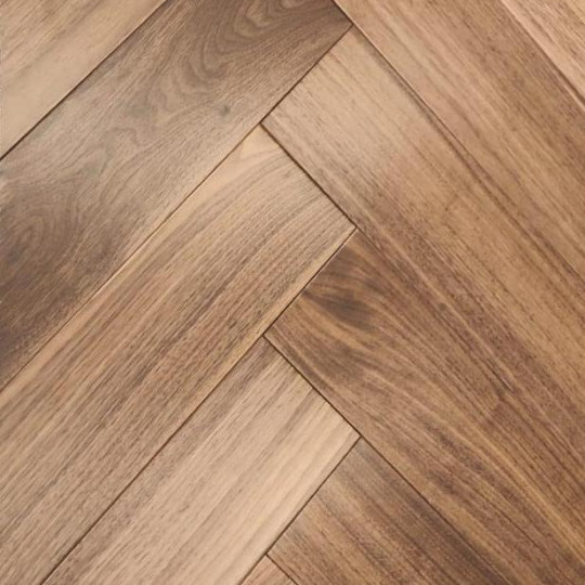 Паркет ёлка HM Flooring Орех Американский селект (Herringbone) лак - фото 1
