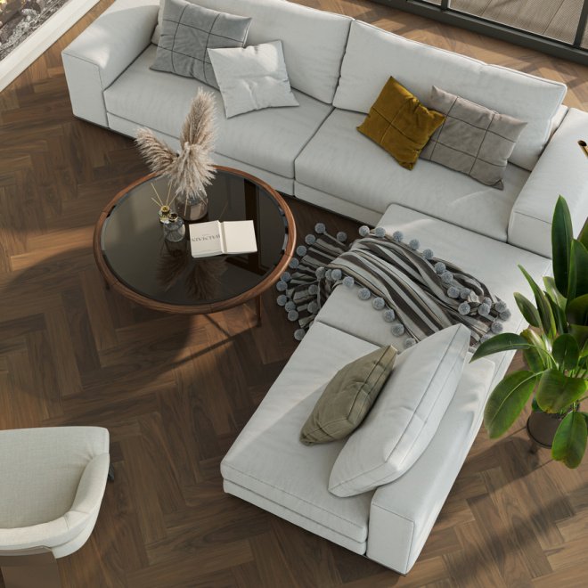 Кварц виниловый ламинат Quartz Parquet Английская ёлка 33-400-29 Орех Американский - фото 3