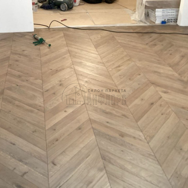 Инженерная доска Brinel Французская ёлка Дуб Drive Дуб Drive 15х100х600 Классик - фото 1