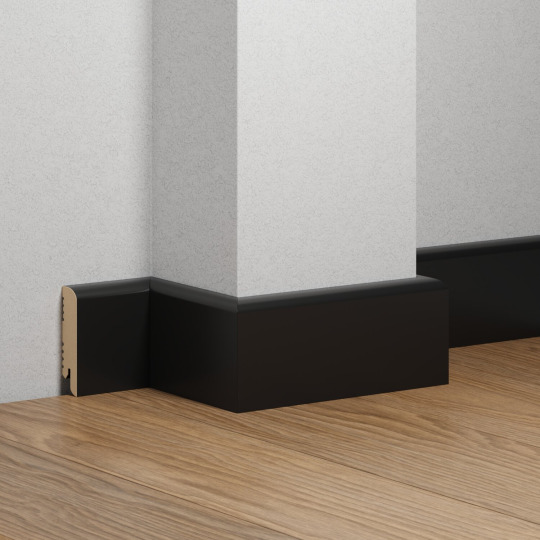 Плинтус Ликорн МДФ Цветной K-02 Глубокий черный - фото 2