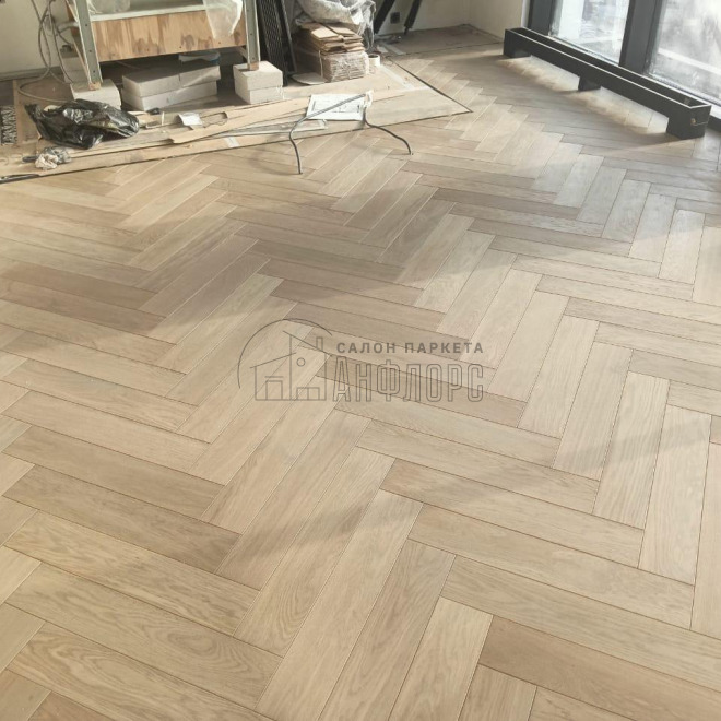 Паркет ёлка Brinel Английская ёлка Дуб Nugat Дуб Nugat 15х100х500 Классик - фото 1