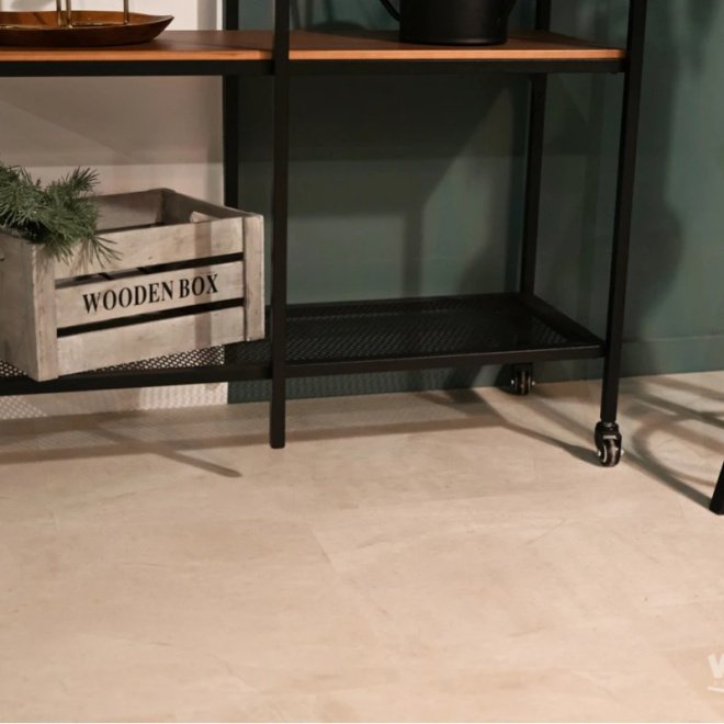Кварц виниловый ламинат Vinilam Ceramo Stone Glue 71615 Бетон Белый клеевой - фото 3