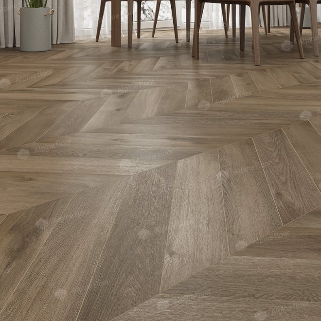Кварц виниловый ламинат Alpine Floor Chevron Alpine ECO 18-4 Дуб Насыщенный - фото 4