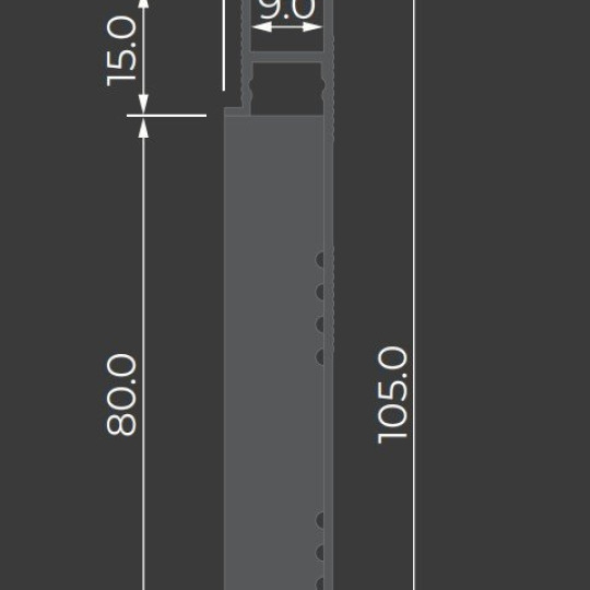 Плинтус Ликорн Скрытый С-02.2.1 со сплошной грунтованной вставкой под покраску - фото 3