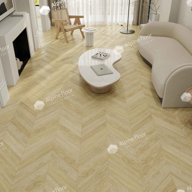 Кварц виниловый ламинат Alpine Floor Chevron Alpine LVT ECO 20-2 Дуб Ваниль Селект

2.5 мм - фото 3