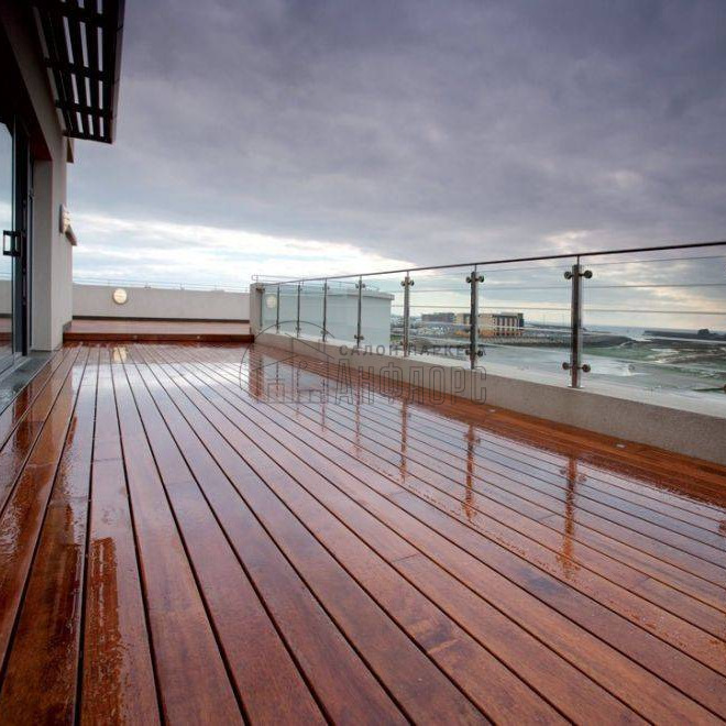 Террасная доска  Мербау 21х120, гладкая/вельвет - фото 1