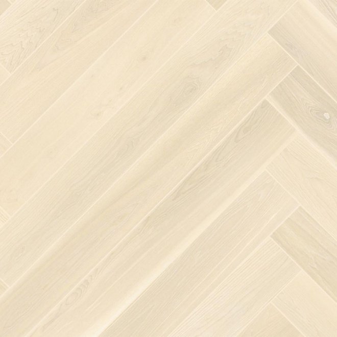 Паркет ёлка Esta Parket Herringbone 24010 Ash HB Elegant Frost Ivory Pores - фото 1