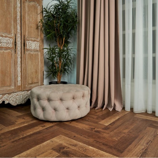 Кварц виниловый ламинат Vinilam Parquet Herringbone IS11177 Паркет Версальский - фото 5