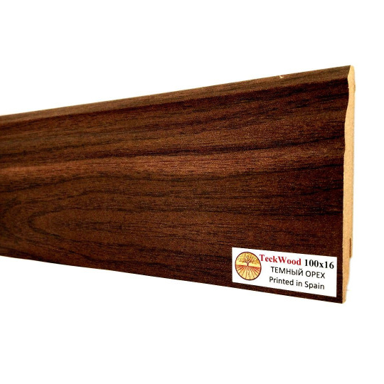 Плинтус TeckWood Цветной 100х16 Темный орех (Dark Walnut) - фото 2