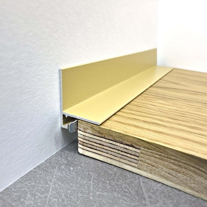 Плинтус TeckWood Micro L-20 Бежевый Муар RAL 1001 - фото 1