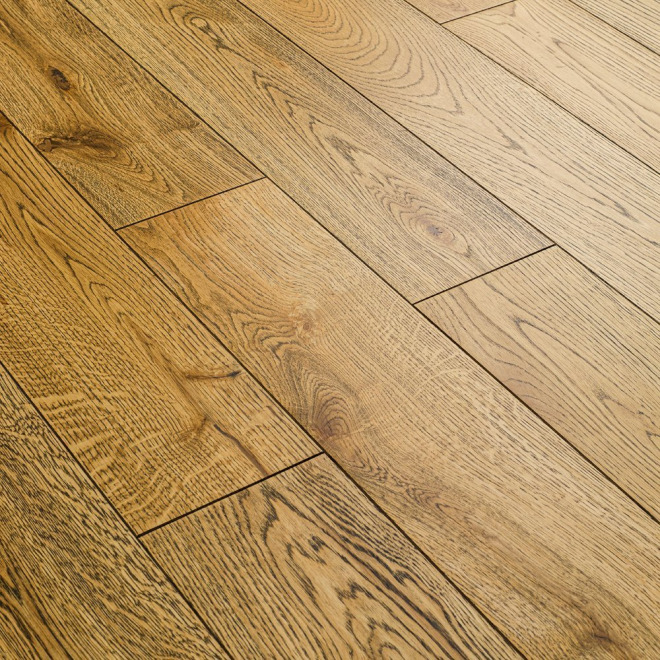 Инженерная доска Техномассив Техномассив Дуб Эбен Дуб Эбен 14х150х400-1500 Рустик - фото 2