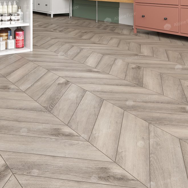 Кварц виниловый ламинат Alpine Floor Chevron Alpine ECO 18-8 Дуб Исида - фото 4