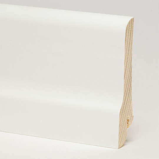 Плинтус Pedross 80x20 шпонированный - Белый гладкий - фото 1