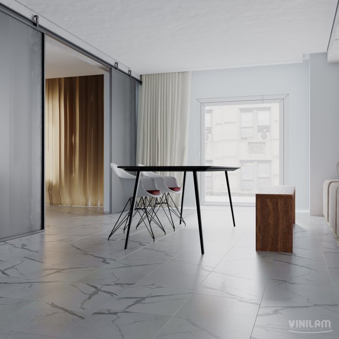 Кварц виниловый ламинат Vinilam Ceramo Stone 87999 Греческий Мрамор - фото 4