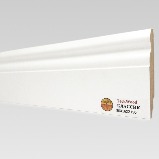 Плинтус TeckWood Белый Белый Классик - фото 1